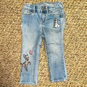GAPKIDS BABY GAP KIDS & DISNEY BAMBI EMBROIDERED JEGGINGS JEANS size 2T
